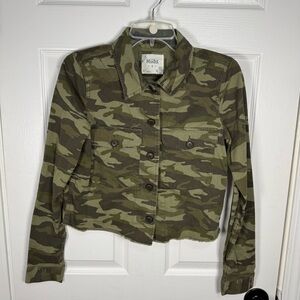 Mudd Women's Green Camo Utility Jacket